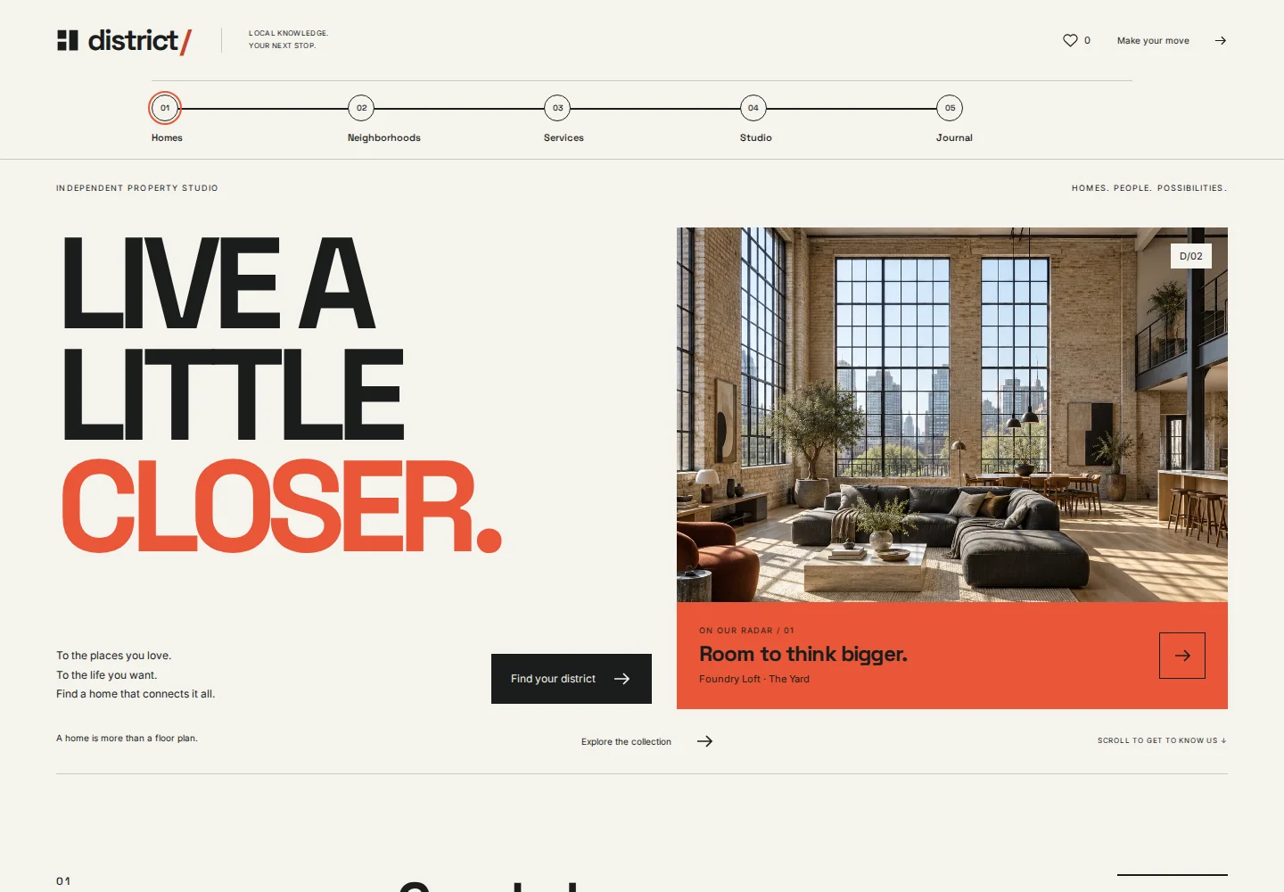 DISTRICT homepage preview