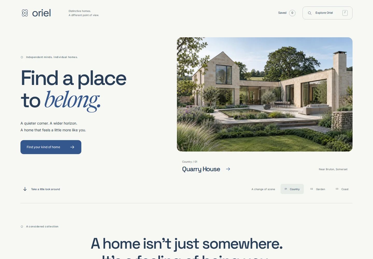 ORIEL homepage preview