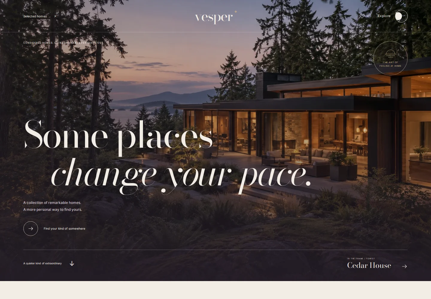 VESPER homepage preview